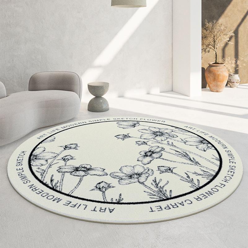 Soft Round Imitation Cashmere Carpets Modern Decoration Living Room Sofas Rugs Simple Home Bedroom Carpet Large Area Lounge Rug
