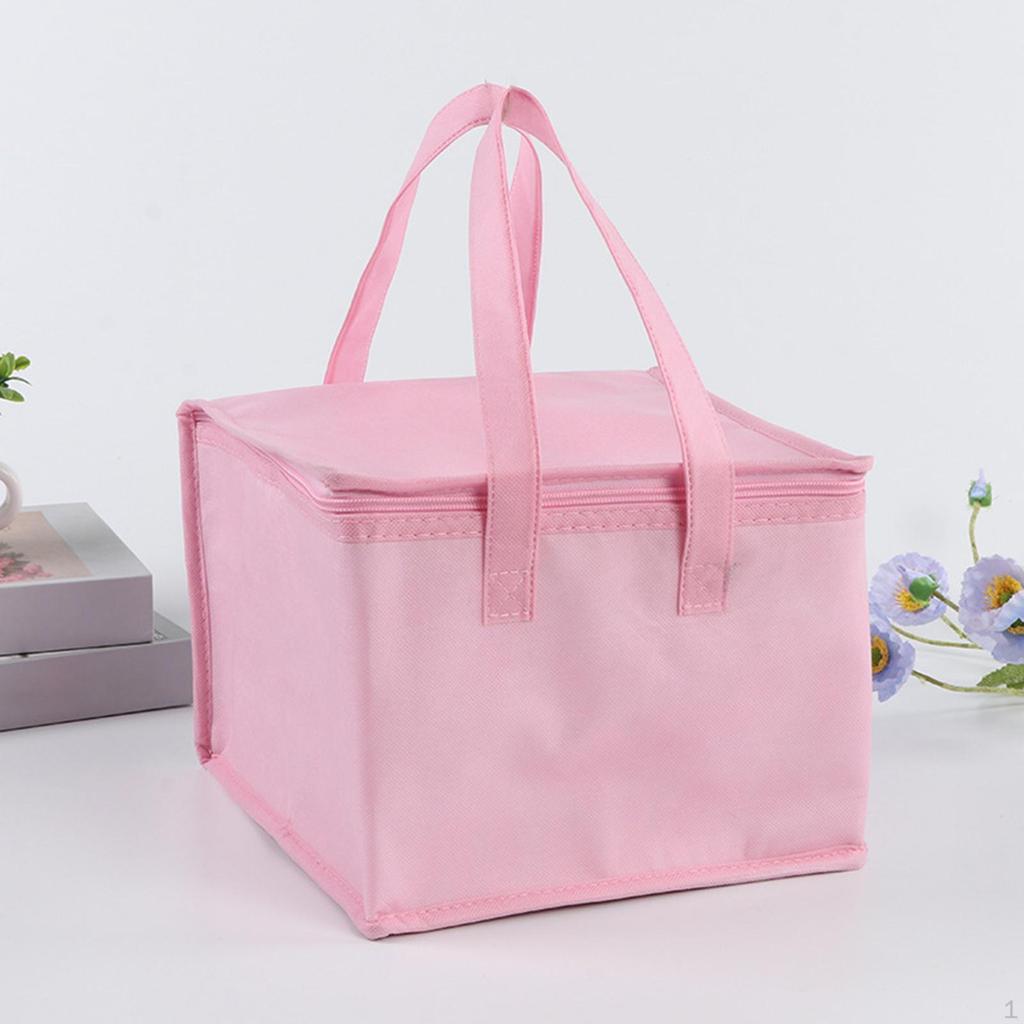 Insulated Lunch Bag Thermal Zipper Picnic Cake Transport Food Delivery Tote