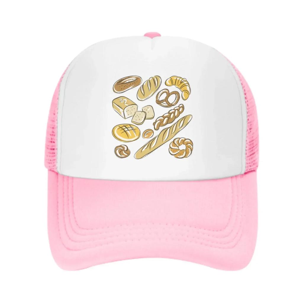 Bakery Baguette Mesh Trucker Hats for Men Women Adjustable Casual Fashion Baseball Caps for Outdoor Activities