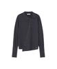 MISEKI SEOUL Diagonal Zip-Up Knit Charcoal