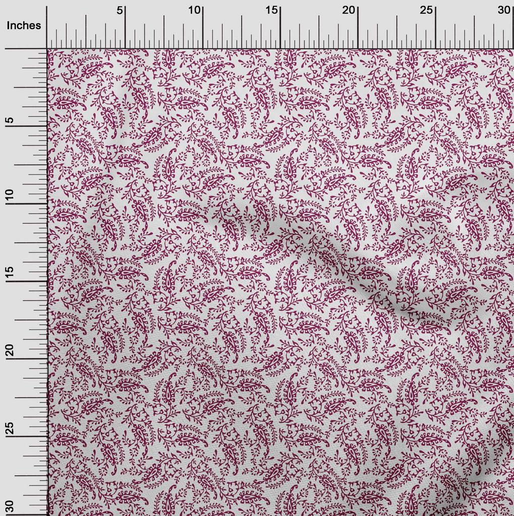 oneOone Georgette Viscose Dark Magenta Fabric Block Dress Material Fabric Print Fabric By The Yard 42 Inch