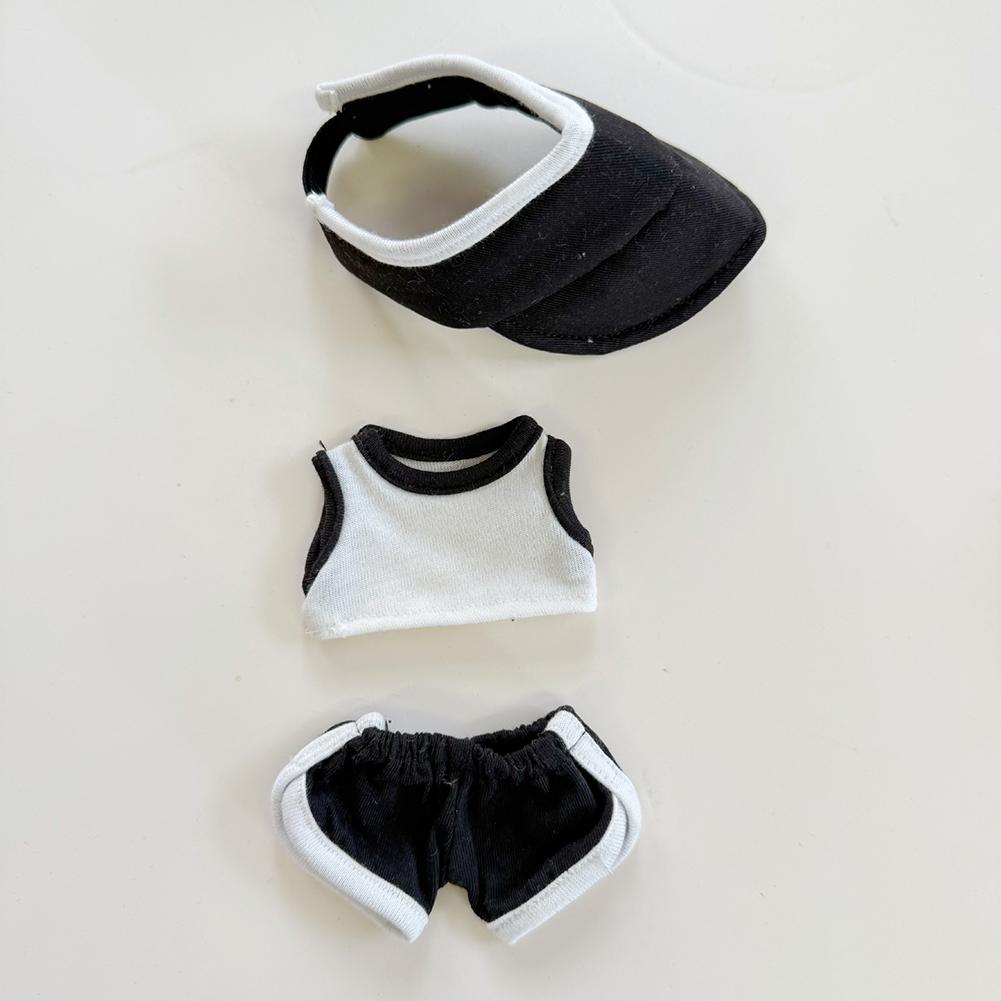 

For 17cm Labubu Doll Clothes Fashion Clothes T-shirts Sun Hat Doll Clothes Color Match Shorts Dolls Accessories Cute Decoration Little Clothes