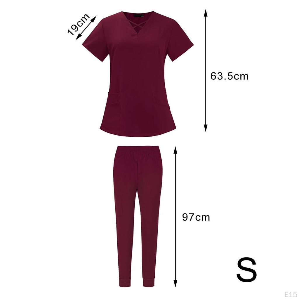 Elastic Waist Scrub Set for and Jogging, Featuring Soft Breathable Design Medical