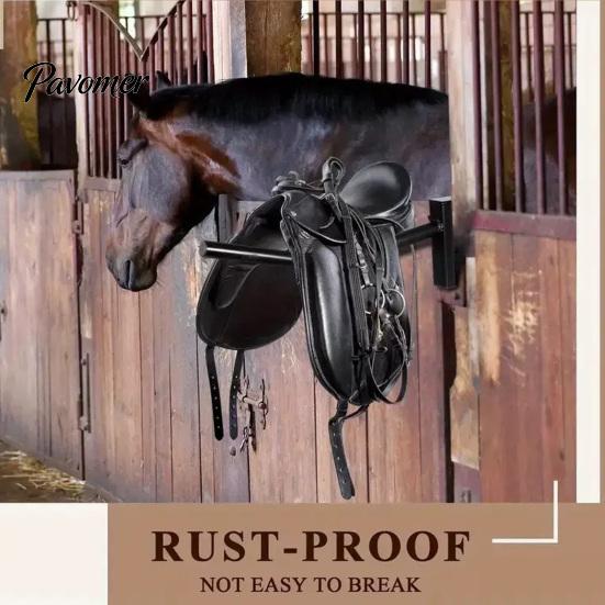 Portable Saddle Hook Horse Rack, Hangs on Stall Walls or Doors, No Drill Equipment Organizer Removable Holder, Hanger Rack for Western English Storage