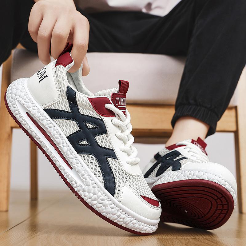 New Fashion Men 's Four Seasons Comfortable Thick Sole Shoes Students BoysTrending Soft Sole Breathable Casual Running Sneakers
