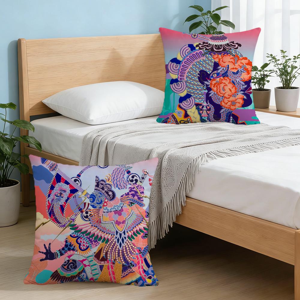 K-kohei K-kyomori Art Cushion Cover For Pillow Printing Sofa Decoration Home Car Room Coffee Shop Office Nordic Simplicity