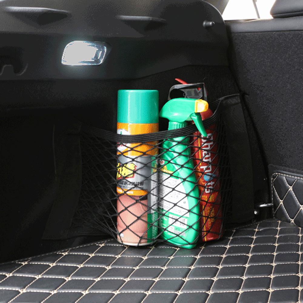 Car Back Rear Elastic Net Mesh Pocket Trunk Paste Fixed Storage Bag For  A4 B9 B8 A3 8V 8P 8L A6 Q5 Organizer Accessories