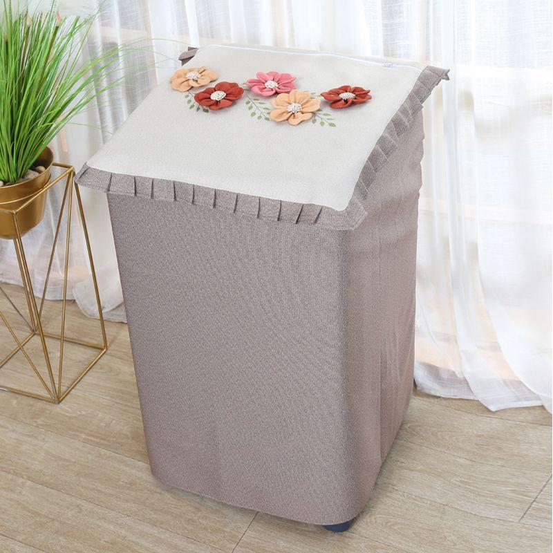 

Fabric Washing Machine Dust Cover Waterproof and Sun Protection Wave Wheel Upper Cover Cloth Washing Machine Cover Automatic Washing Machine Cover Flowers 70*70*90cm pass code