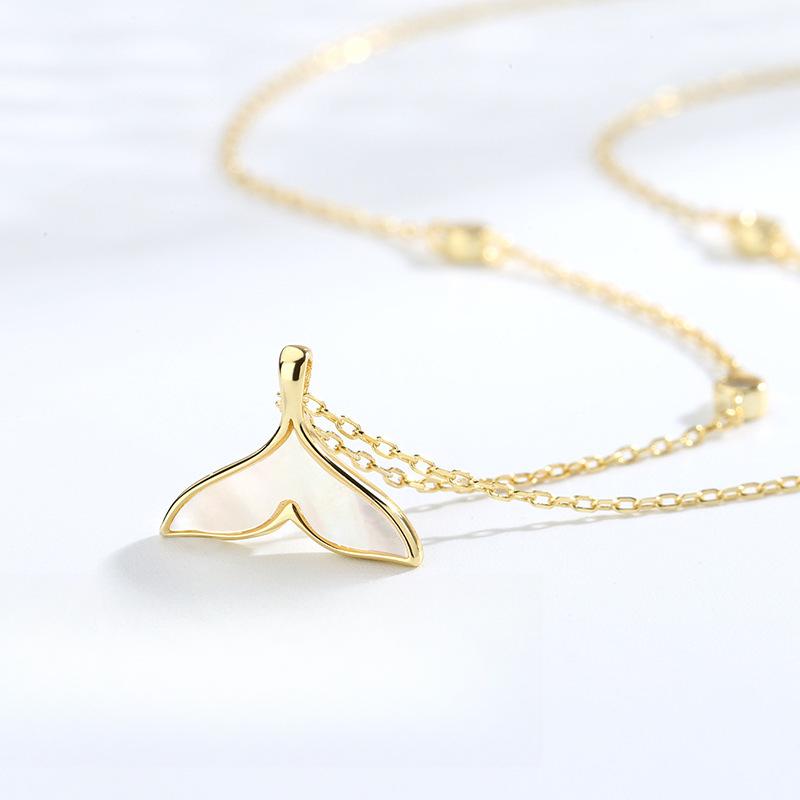 Sweet Fishtail Necklace Women'S Summer Light Luxury Niche Light Luxury Collarbone Chain Simple High-End Qixi Festival Gift Quality