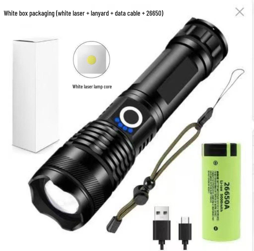 Waterproof Aluminum P90 High-Power Flashlight with Telescopic Focus and P70 Spotlight for Outdoor Use