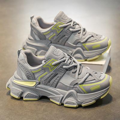 Men's Shoes 2024 New Autumn Explosion Increase Casual Sports Shoes Youth Mesh Versatile Platform Dad Trendy Shoes