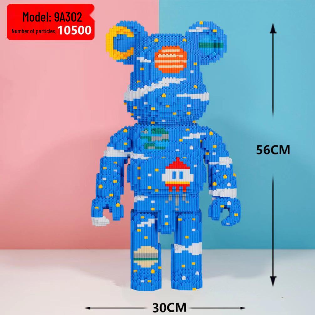 Girls' Compatible Lego: Violent Bear Building Block Series - Educational Micro-Block Interlocking Toys & Gifts