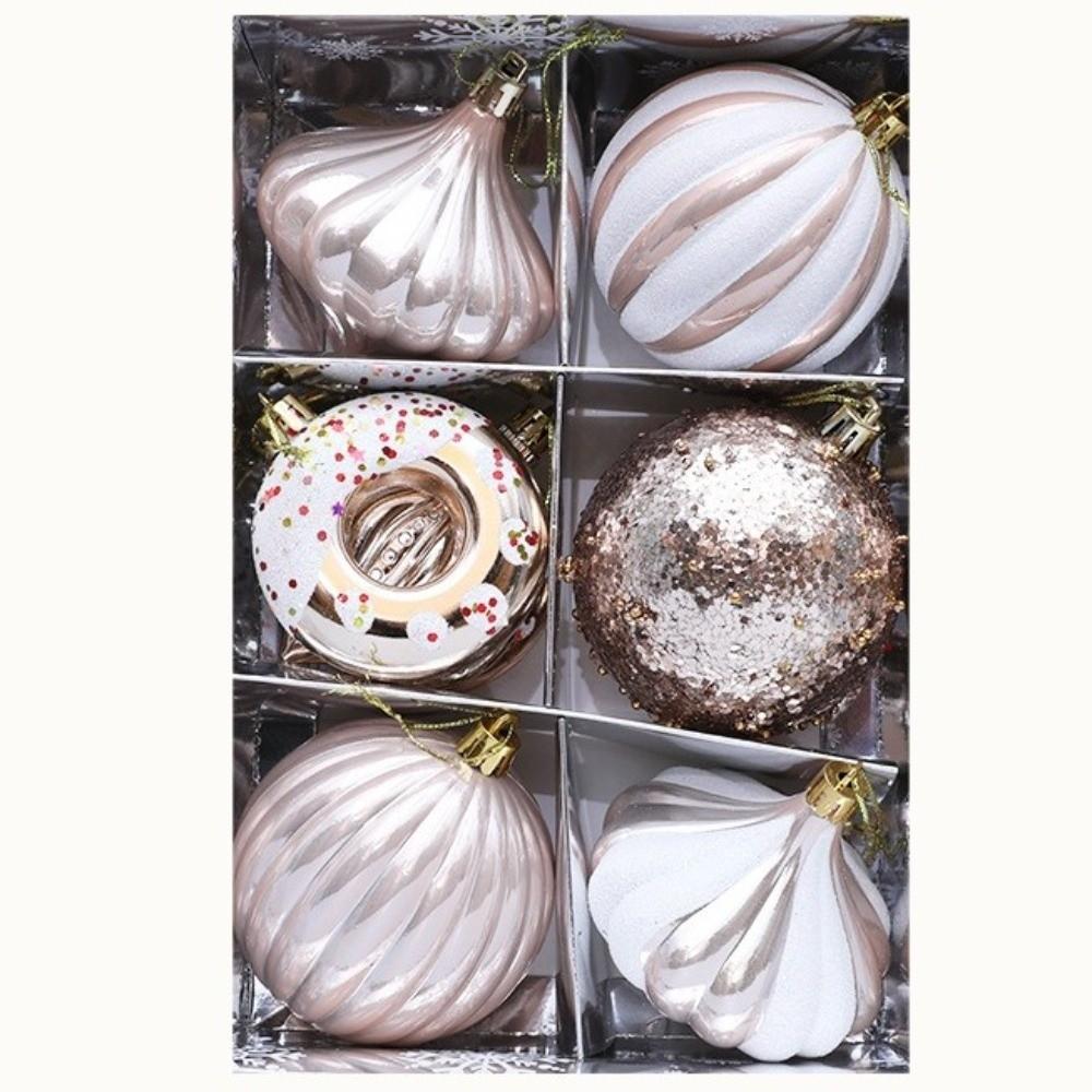 8PCS/Box 8CM Christmas Hanging Balls Electroplated Painted Shatterproof Christmas Tree Ornament Plastic Christmas Ball Set