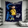 Coraline Tale Darkness Wonder Tapestry Wallmounted Fashion Print Homestay Soft Decoration Tapestry Atmospheric Background Cloth Christmas Gift