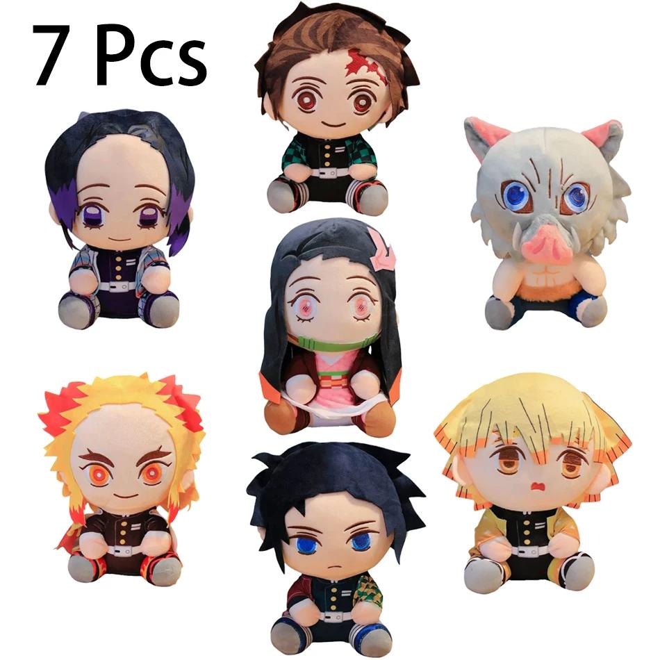 20 centimetri Giappone Demone Slayer Bambole di Peluche Bella Anime Kimetsu No Yaiba Kamado Tanjirou Nezuko Zenitsu Kyoujurou Giocattoli per Bambini Regali
