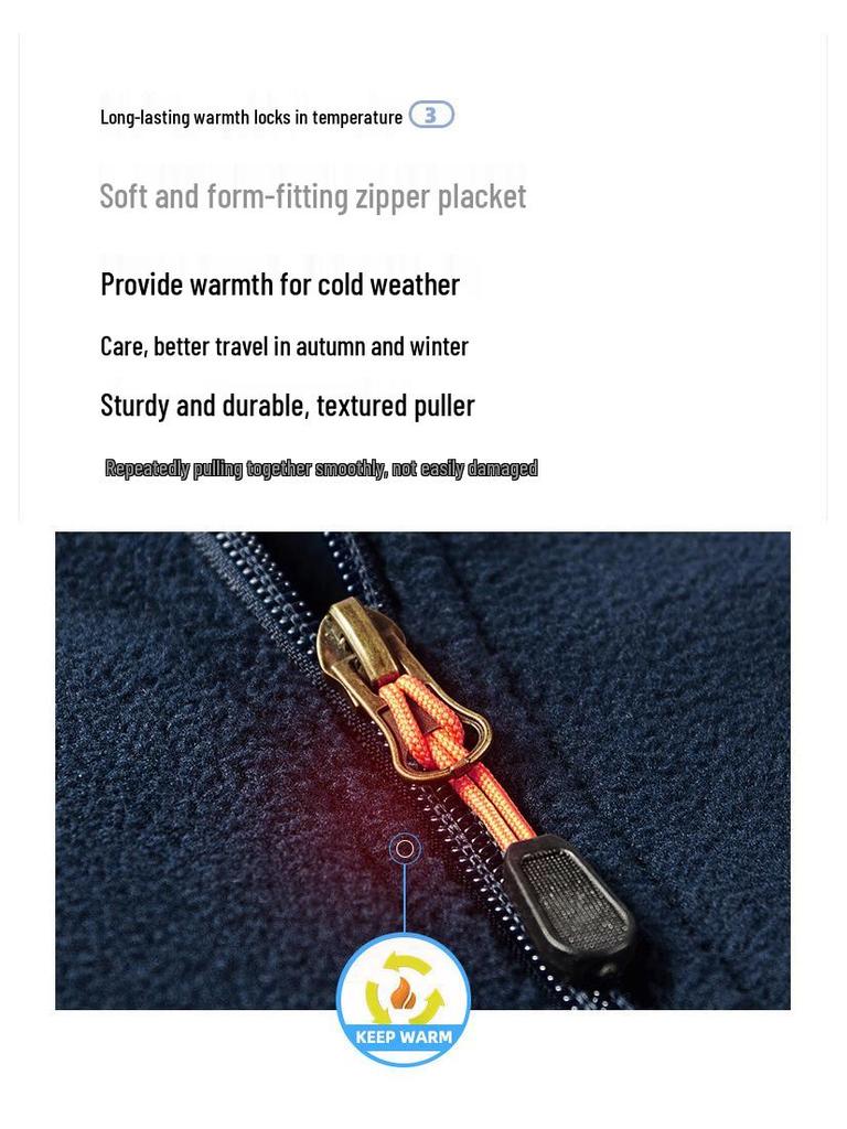 Men's Double-Sided Polar Fleece Jacket: Warm Cardigan for Students, Outdoor Sports & Casual Wear