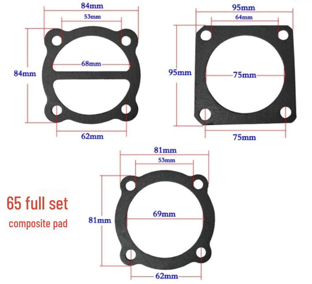 Air Compressor Head & Cylinder Seal Kit: Paper, Steel Wire, Asbestos Gaskets & 3P Air Rod Gasket