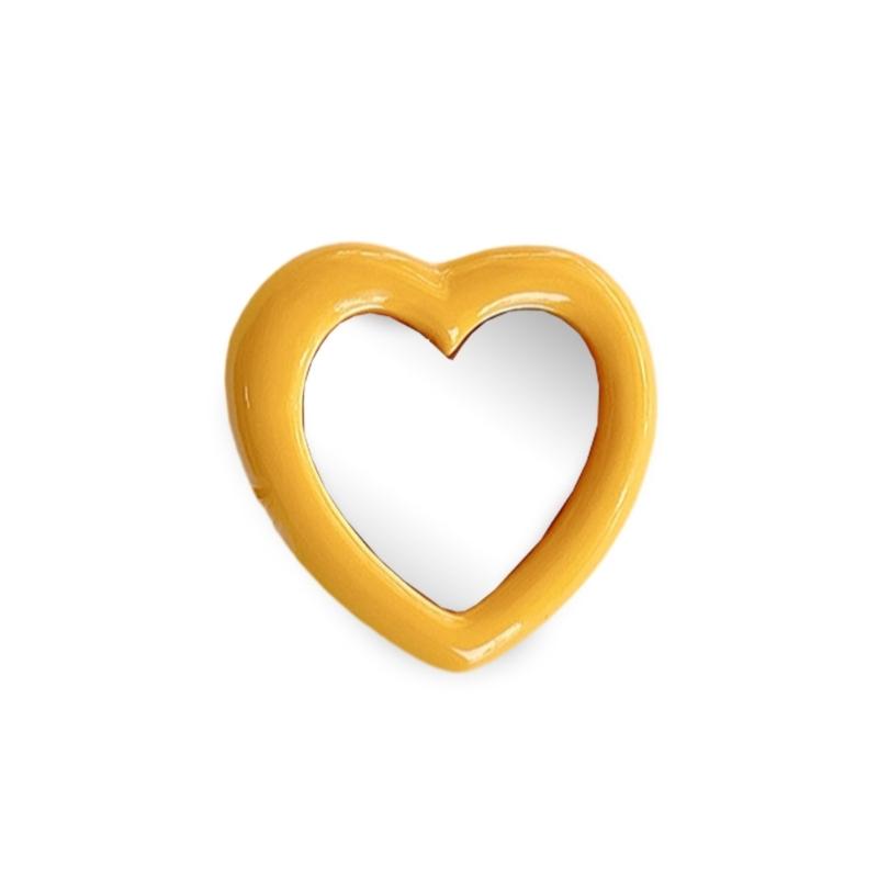 Regulowany Uchwyt na Telefon z Motywem Miłości z Wbudowanym Lusterkiem, Mały w Kształcie Serca, Rozkładana Podstawka do Łatwych Poprawek Makijażu