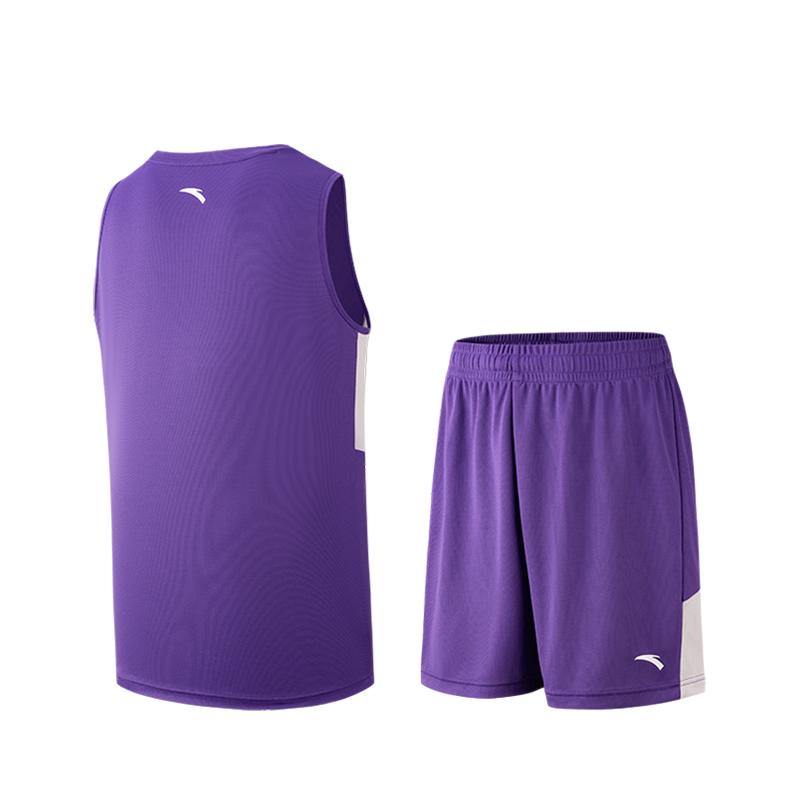 Anta Moisture Wicking Sports Leisure Basketball Suit Men suits Grass-Purple 952621205-4 S