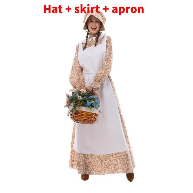 Halloween Rural Girls Costume For Women With Polyester Fabric And Fairy Tale Style For Cosplay Enthusiasts