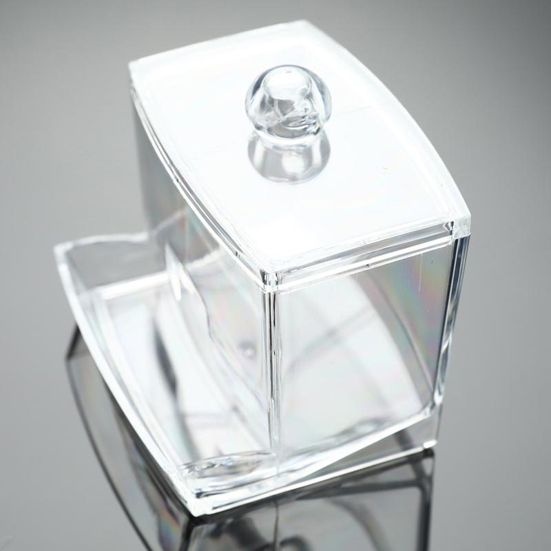 Acrylic Cotton Swabs Storage Holder Box Portable Transparent Makeup Cotton Pad