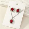 Fashion Suit Jewelry Temperament Sunflower Zircon Earrings Kate Sapphire Necklace