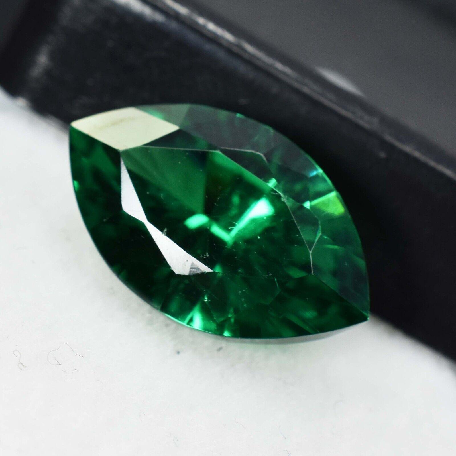 

Natural Green Garnet Marquise Shape Ring Size 8.10 Ct Gemstone CERTIFIED MA-747 14.25 mm approx зелений