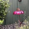 Coneflower Bird Feeder Iron Standing Bird Feeder Backyard Flower Pole Bird Feeder Garden Art Metal