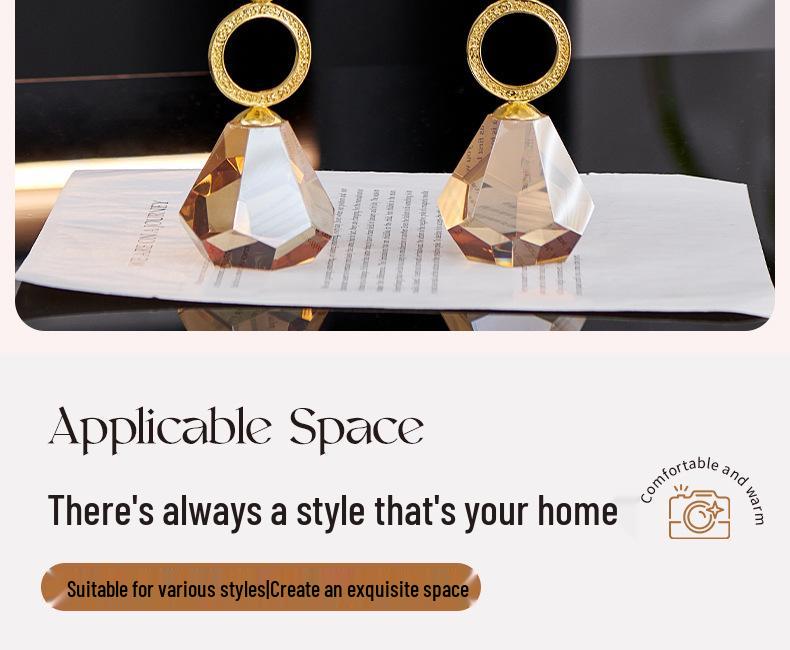 Champagne Modern Crystal Candlestick: Elegant Metal Candle Holder & Decorative Home Ornament