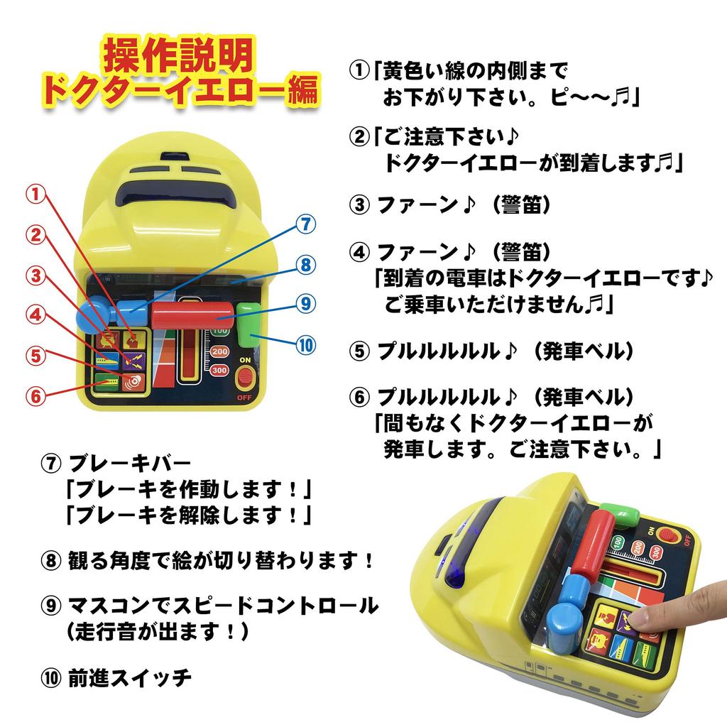I'm a Driver The Shinkansen of My Dreams Lights Flash, Sounds Play, and It Talks Toy Shinkansen Doctor Yellow N700A (2-car Set)