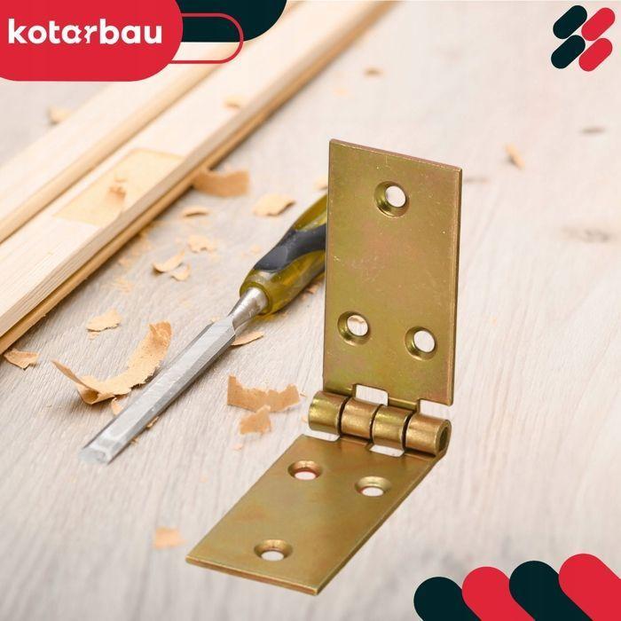 Set de 10 Charnières de caisse KOTARBAU Charnière de meuble - Charnière de table et d'armoire - Fabriquée en Métal - 100 x 25 mm