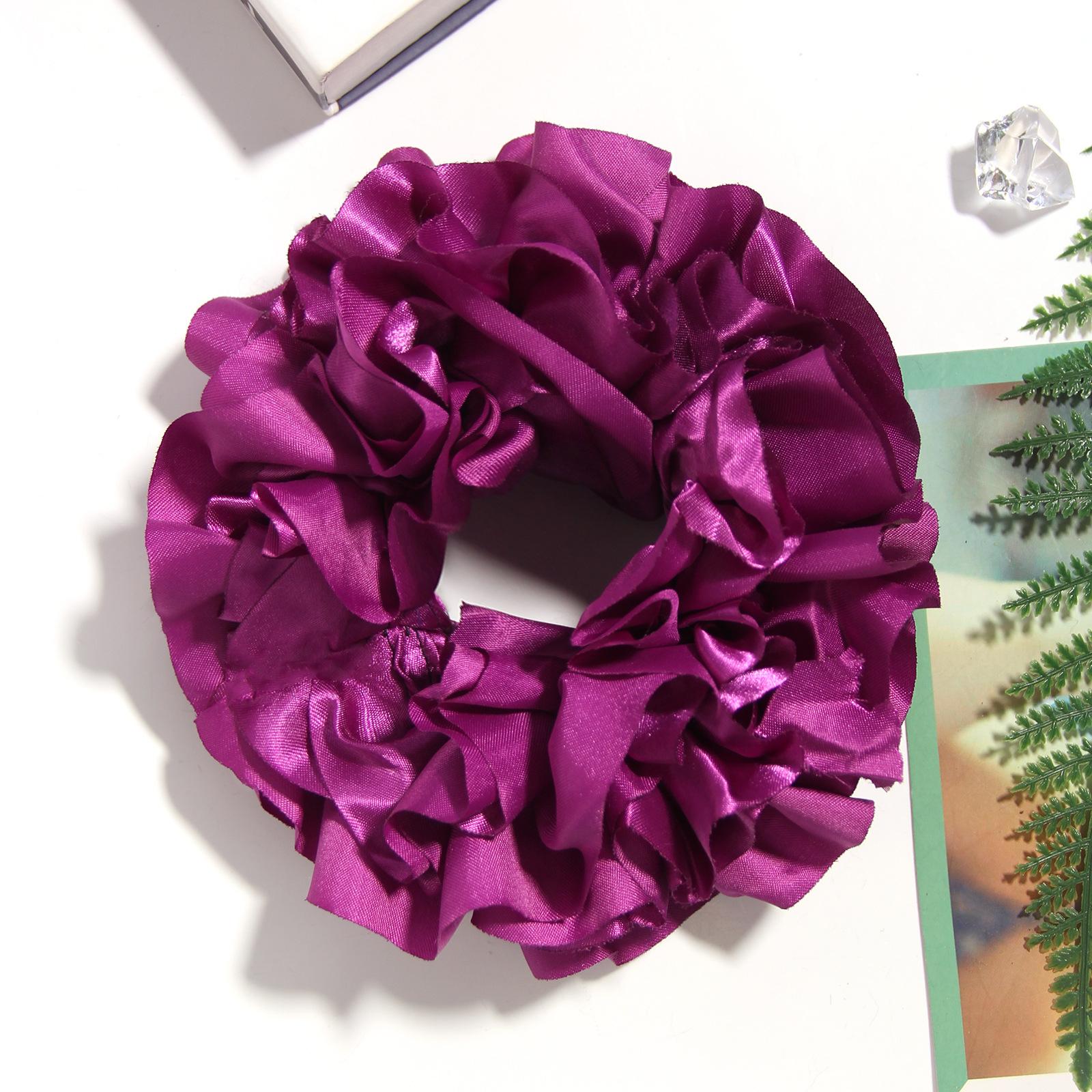 Satin Hair Flower Hair Tie Hair Tie Hair Rope One Size фиолетовый
