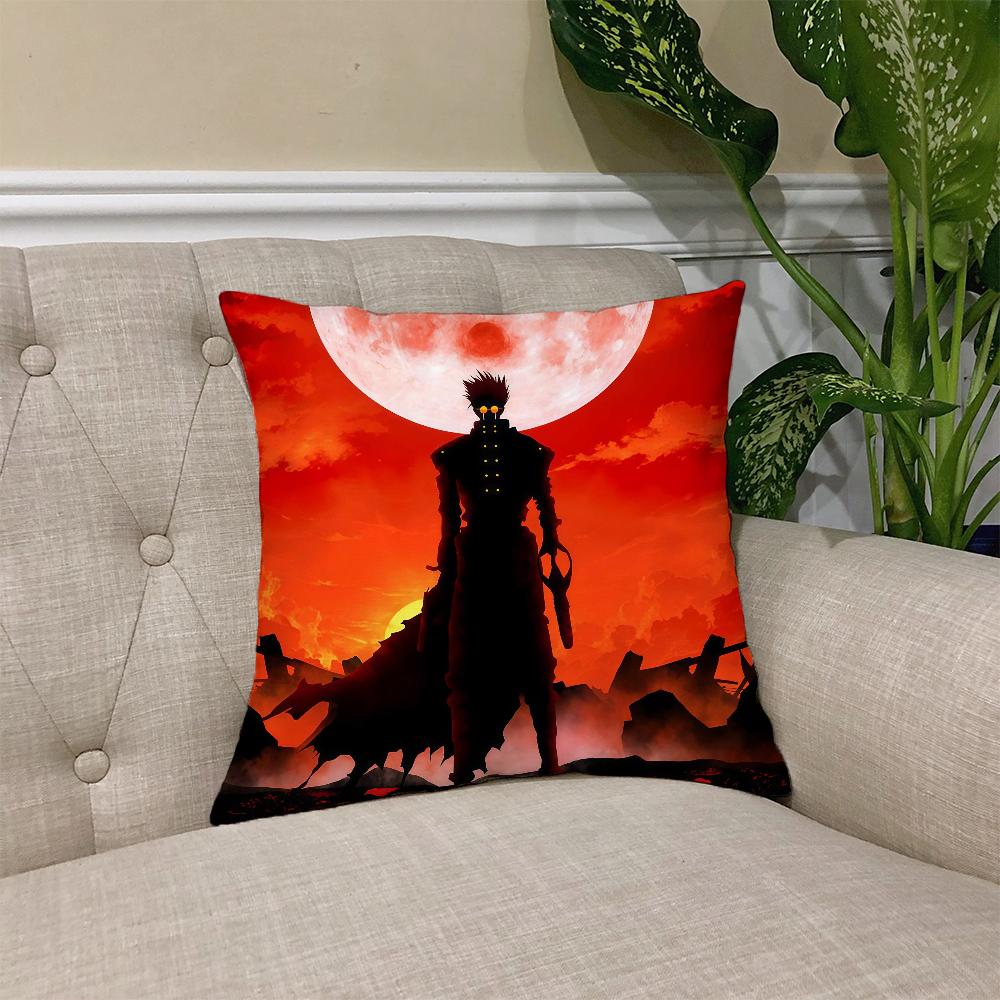 Anime T-Trigun Stampede Cushion Cover Square Sofa Cushion Cover Casual Skin-Friendly Comfortable Pillow Cover