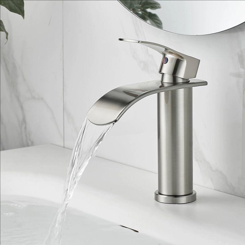 Brushed Gold Basin Faucets Waterfall Black Bathroom Faucet Single handle Basin Mixers Taps Tall Bath Faucet Sink Water Crane