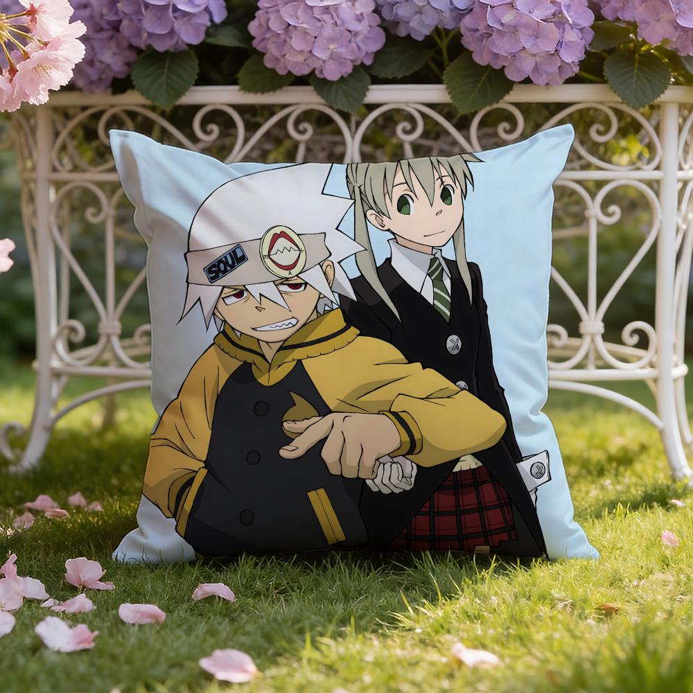 Anime S-SOUL E-EATER Cushion Cover Home & Car Dual-Scene Pillow Cover: Reversible for Premium Comfort