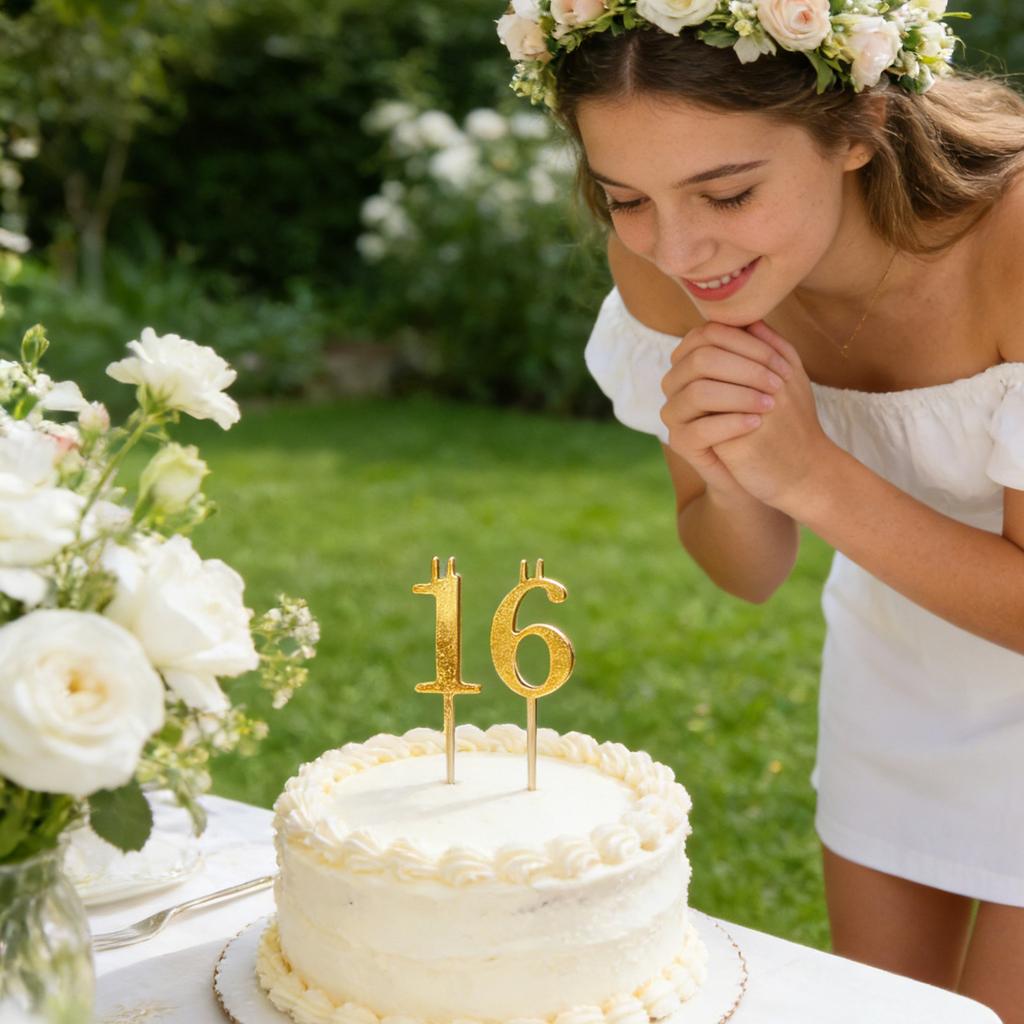 Numbered Aluminum Birthday Cake Candle Holder Set