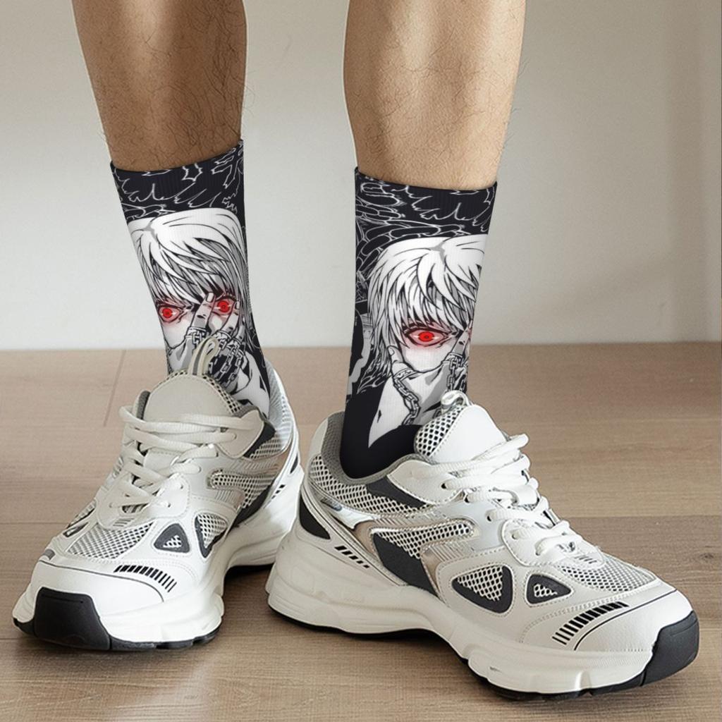HXH Anime Kurapika Socks Men Women Polyester Casual Socks Novelty Spring Summer Autumn Winter Middle Tube Socks Gifts