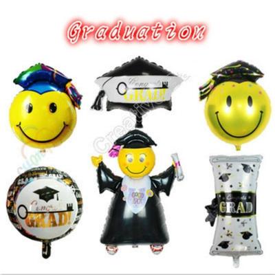 Graduation Balloon 1pcs Black Gold Party Decor Ornament
