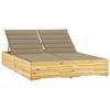 VidaXL Double Lounge Chair and Cushions Beige Impregnated Pine Wood
