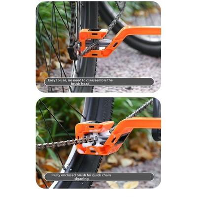Doppelkopf Fahrradkettenreinigerbürste Tragbar Multifunktionale Fahrradkettenreiniger Schrubber Design Reinigungsbürste