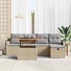 VidaXL Ensemble de canapé de jardin 6 pièces avec coussins Beige Poly Rattan 3359962