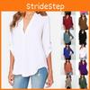 Stilvolles Damen Casual Langarm V-Ausschnitt T-Shirt Pullover Tunika Bluse Optionen