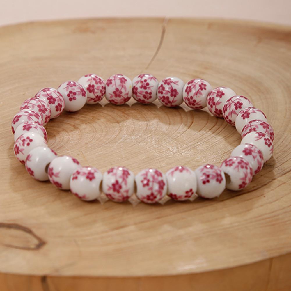 Bracciale in Ceramica Porcellana Bianca e Blu con Motivo Floreale - Elegante Accessorio d'Amore Unisex