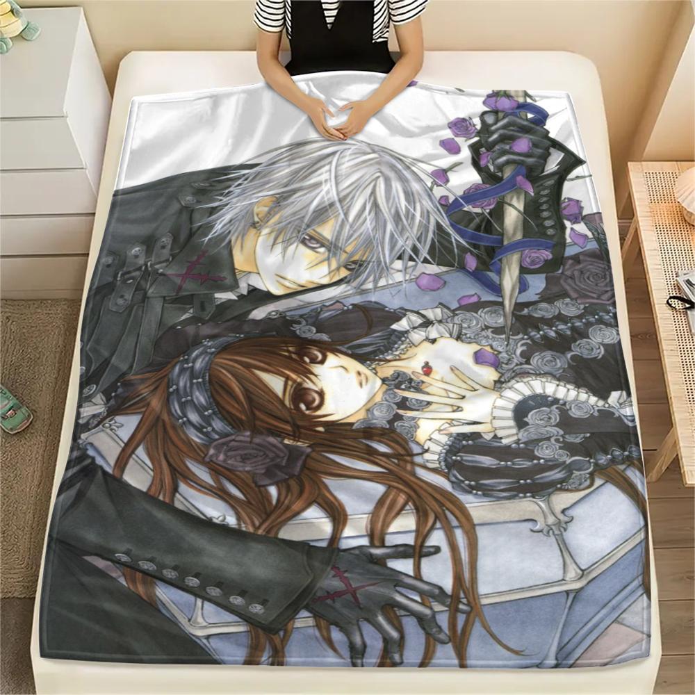 1PC Vampire Knight Print Flannel Blanket, High quality Comfortable for All Seasons, Home Decor, Warmth and Comfort, Perfect for Christmas Gifts235