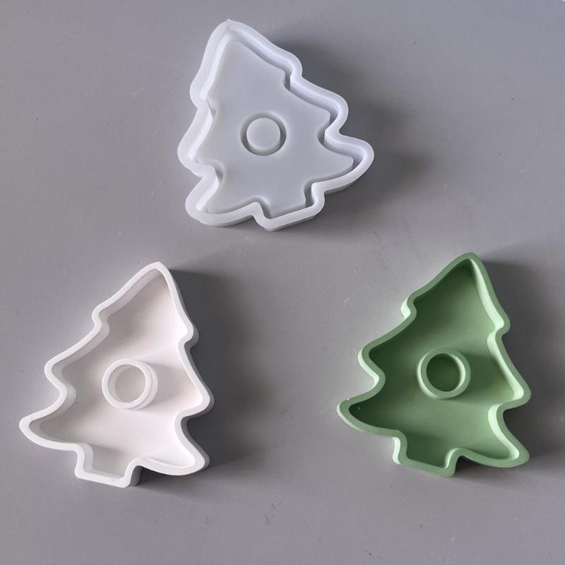 Christmas Tree Candlestick Silicone Mold Food Grade Silicone For Epoxy Resin Making Candle Stand Holder Chocolate Baking