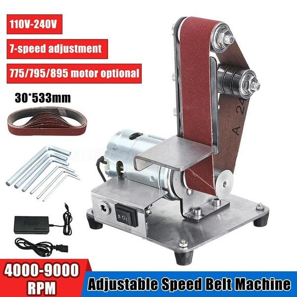 UPGRADE 775 Motor Multifunctional Grinder Mini Electric Belt Sander Polishing Grinding Machine Edge Sharpener Metal Wood Sanding Machines