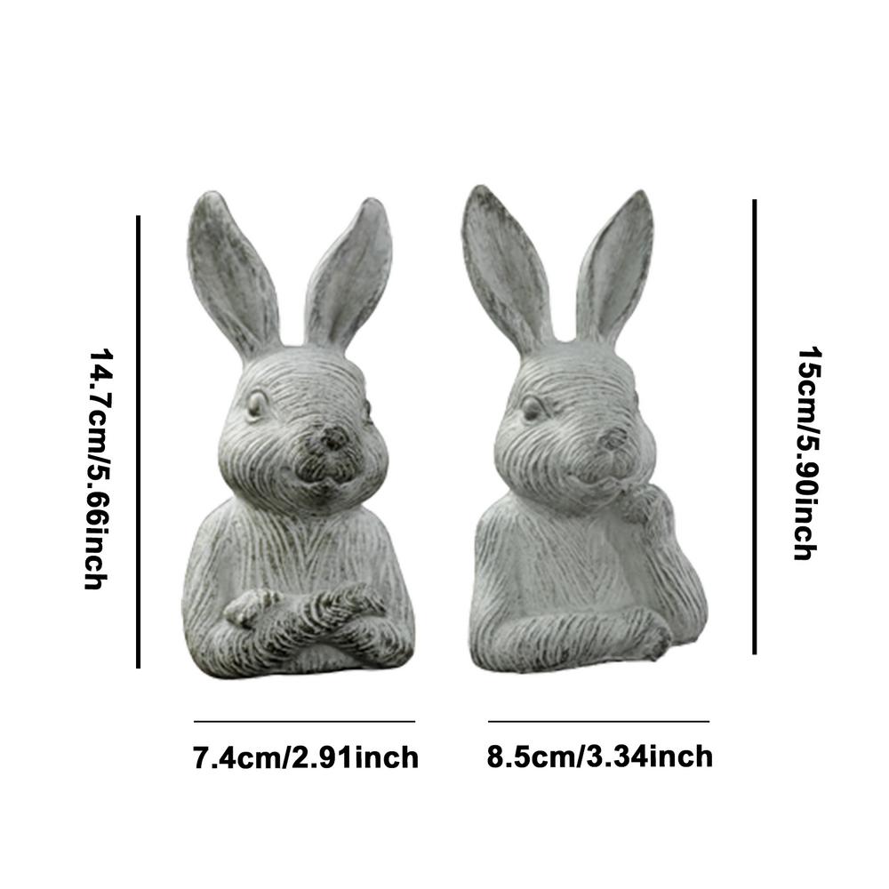 

Скульптура животных, украшения, статуэтки из смолы, миниатюрные настольные украшения в виде кролика, креативная резьба по дереву, домашний декор, животное