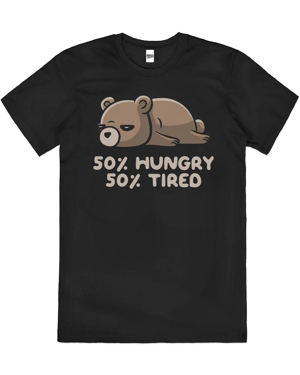 50_ Hungry 50_ Tired Funny Cute Bear Lazy Animal Pet Cotton Novelty T-Shirt S разноцветный