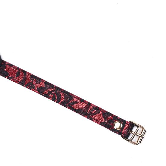 Lace BDSM Blindfold with Adjustable Strap Red Black Eye Mask for Sensory Deprivation Soft Inner Lining Intimate Accessory for Couples Role Play