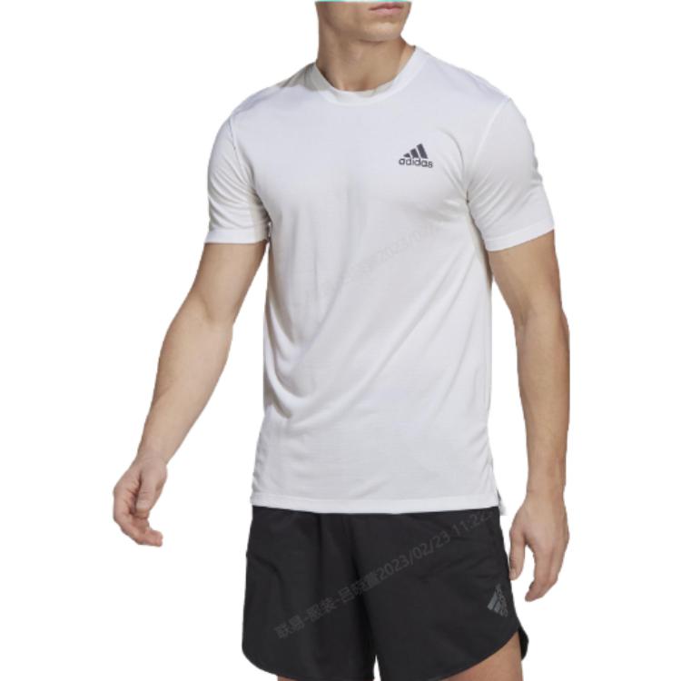Adidas T Shirts Men's White Crew Neck Moderate HT9053